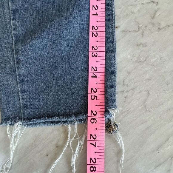 Paige Verdugo crop blue stretch skinny jeans size 27 raw hem - Picture 8 of 8